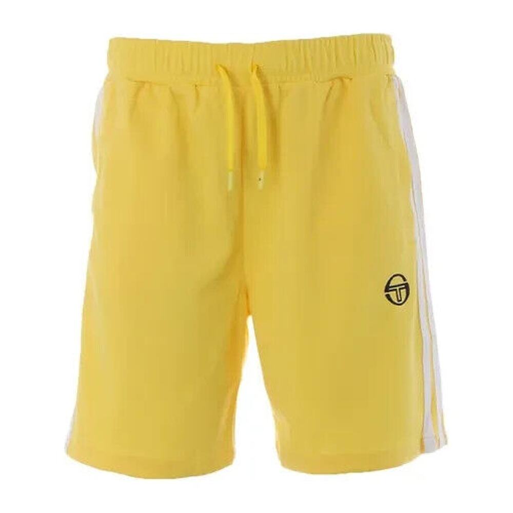NWT Sergio Tacchini Pietrapertosa Polyester Twill Shorts Lemon Drop/White Sz XL
